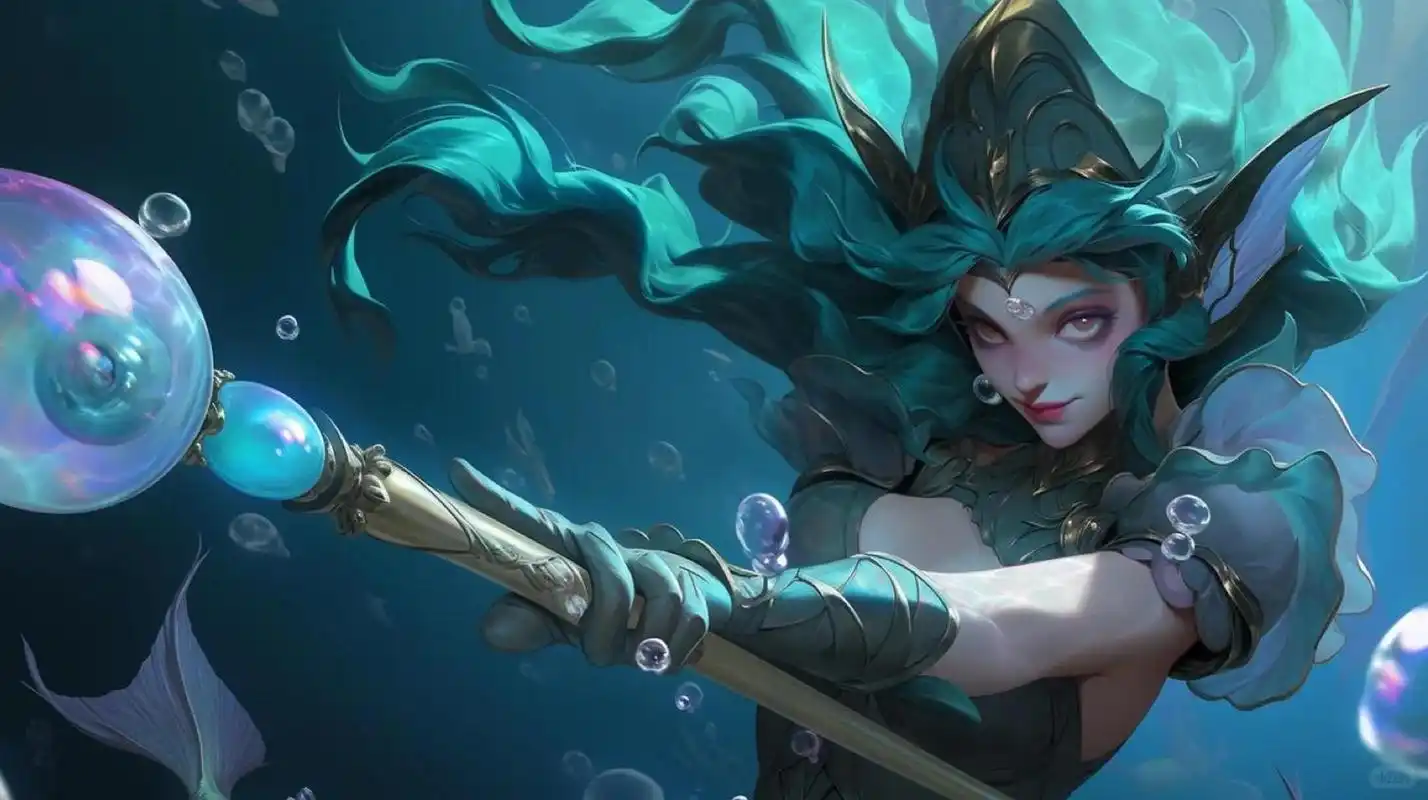 英雄联盟|娜美4k超清壁纸 midjourney重绘的lol高清壁纸, 取图方式