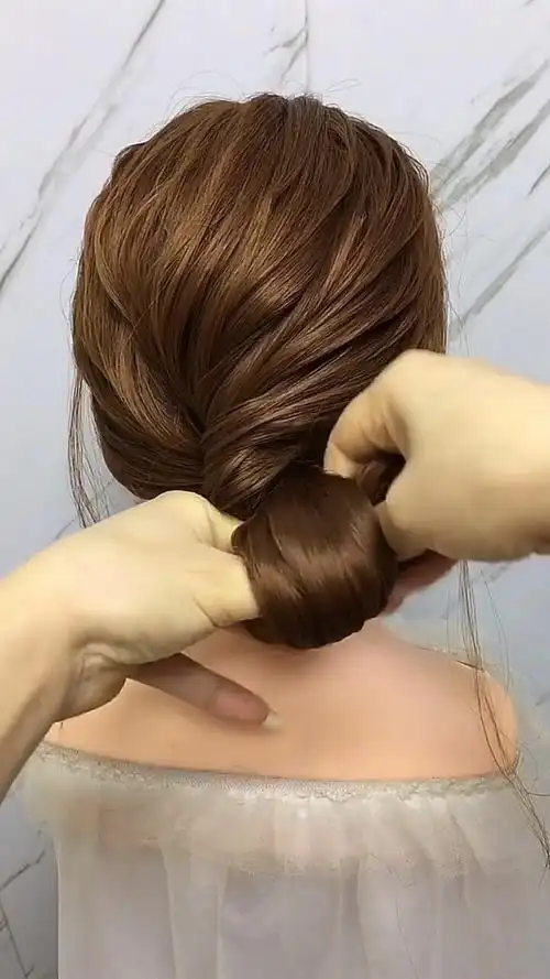 扎发精英#全网最简单的低马尾盘发教程,学不会的点心收藏起来慢慢学!