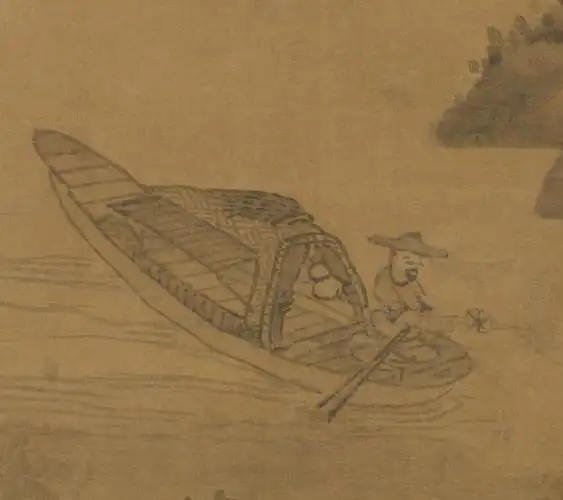 赏画吴镇渔父图