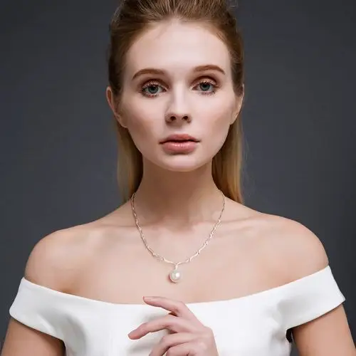 蓝色海洋 baby明星款/稀有16-17mm南洋白珍珠18k金钻石豪华项链