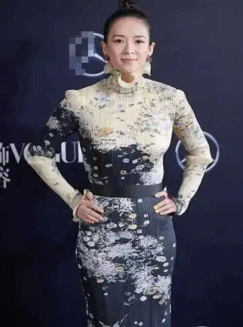 章子怡胖到无法形容,一条连衣裙显胖20斤,瓜子脸就像p上去的_身材