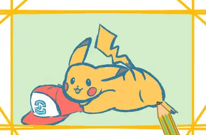 皮卡丘抱汤圆哭的简笔画