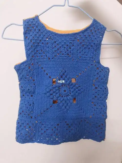 爆米花花纹钩针背心马甲