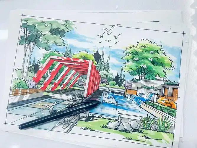 环艺景观手绘效果图分享day2