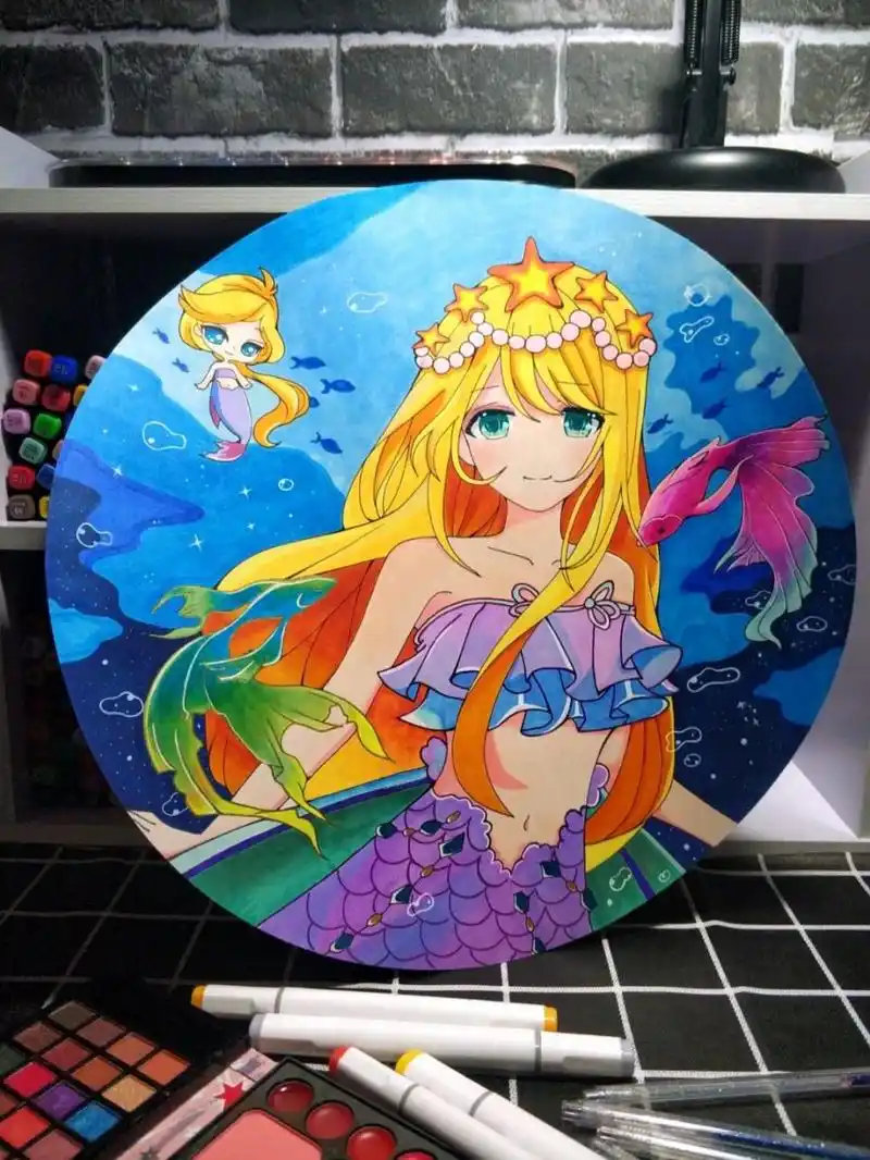 断断续续终于画完了~人鱼公主429854 #手绘