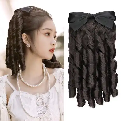 罗马卷假发民国风假发女复古公主卷蝴蝶结宫廷油条卷发白秀珠同款