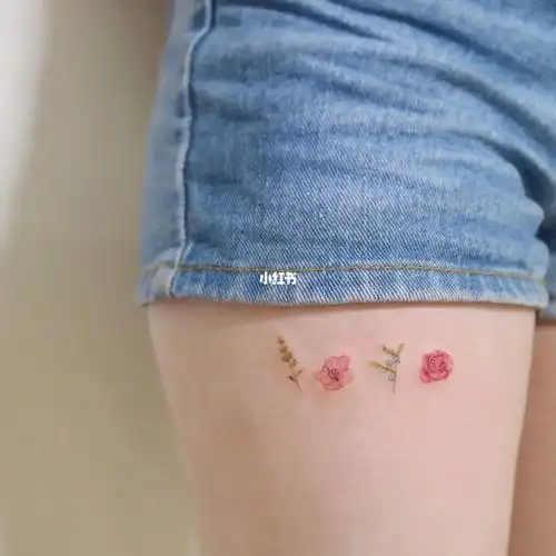 樱花,玫瑰花,女生最爱的小鲜花纹身,适合手臂小清新纹身图案,精致的