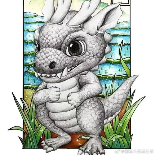 十二生肖动物主题创意素描作品  #素描#少儿美术课程超话