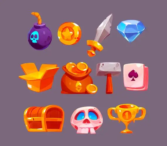 11个卡通风格的游戏图标矢量素材epspng