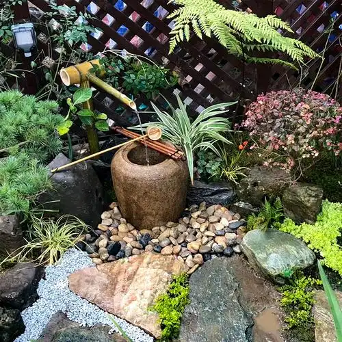 禅意日式景观庭院流水石钵户外民宿花园水盆石水槽装饰花岗岩摆件