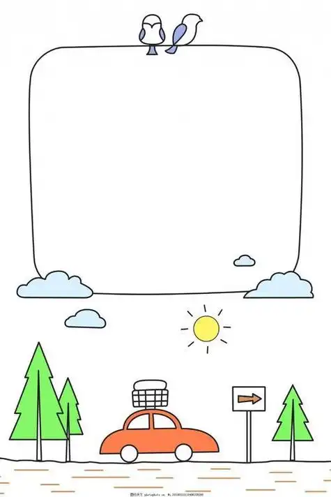 背景简笔画背景简笔画简单漂亮风景画相对来说素材学校校园的画法简单