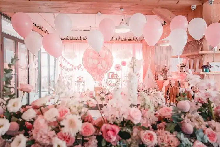 梦幻粉色宝宝宴布置生日派对策划装饰