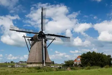 荷兰的风车照片