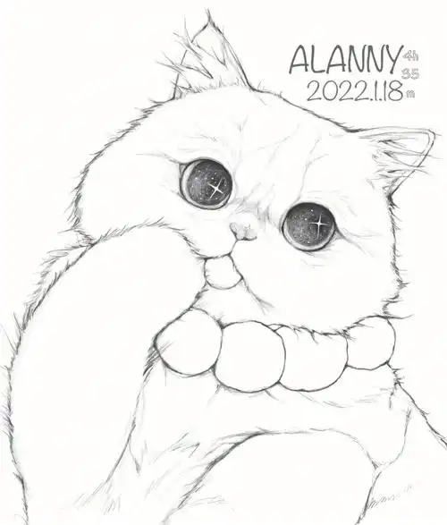 可爱的小猫咪速写