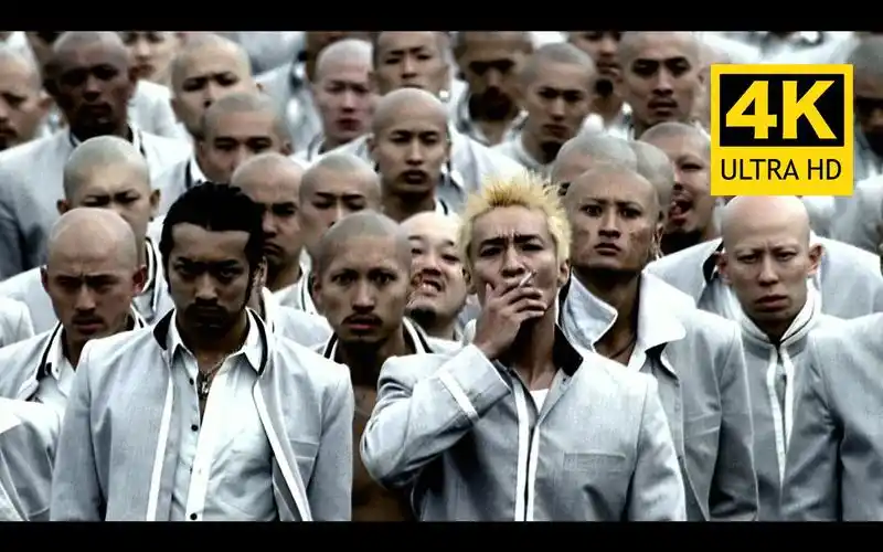 【4k画质】热血高校2:铃兰( 川西升)vs凤仙(美藤真喜雄) 街道追逐