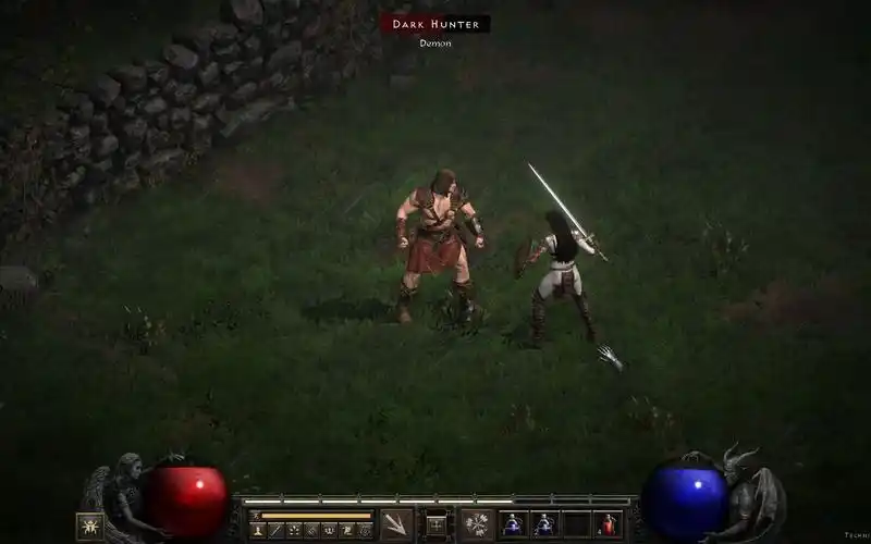 暗黑破坏神2resurrected野蛮人与堕落罗格的野外玩耍