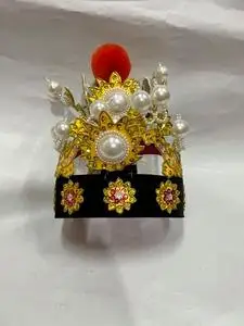 戏曲舞台京剧豫剧粤剧越剧影楼亮片束发冠紫金冠贾宝玉一体式软壳