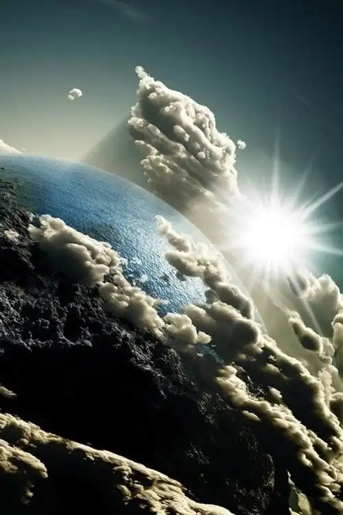 壁纸3d地球,云彩,太阳,空间 1920x1080 full hd 2k 高清壁纸, 图片