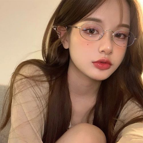 日系椭圆形近视眼镜女素颜小框可配有度数眼镜框ins风网红装饰镜