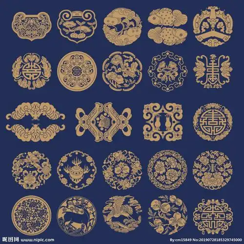 传统吉祥古典纹理矢量图图片