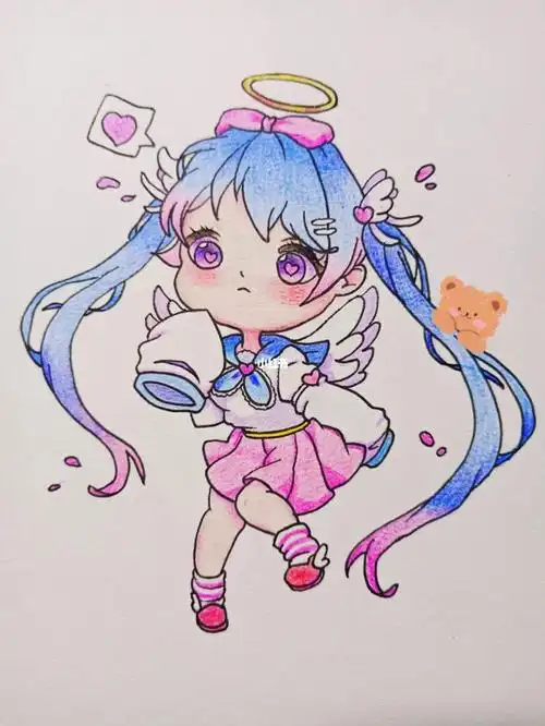 彩铅手绘  #画渣  分享一张手绘彩铅的卡通动漫人物,想画就画,嘿嘿