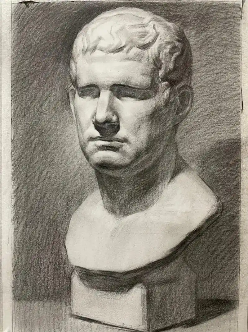 素描石膏像.这几天的一些课件 写生打形加临摹训练刻画#美术生 - 抖音