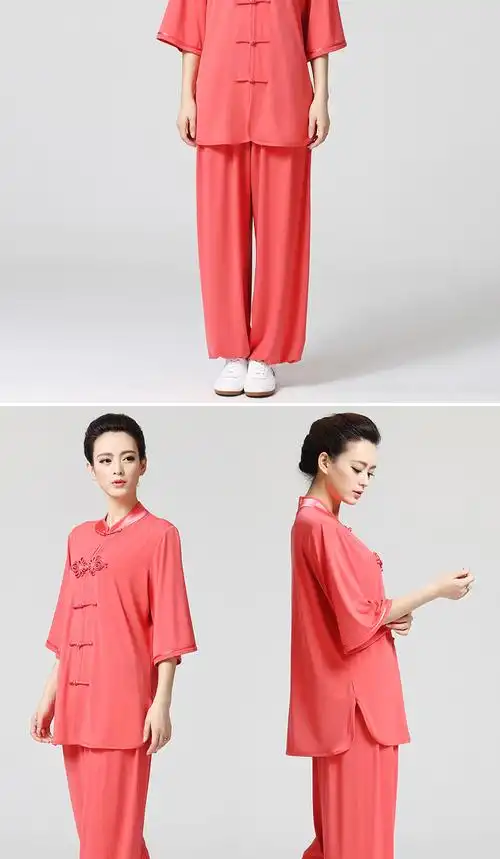 古韵中华薄款太极服女夏天高档改良高端中袖太极服女夏季太极服女