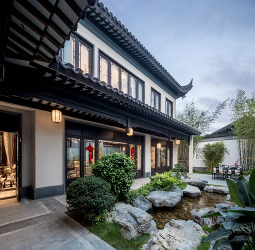 古典中式别墅庭院设计案例参考_腾讯新闻