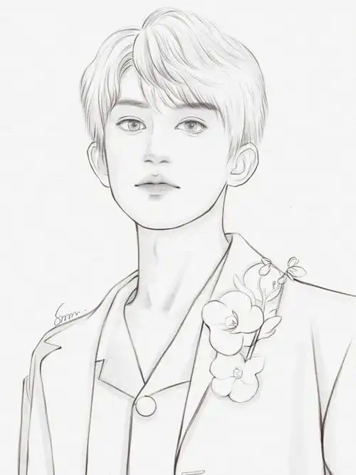 啊 易烊千玺@tfboys画帅哥 熬夜也要画完四字弟弟真的好帅啊我好爱啊