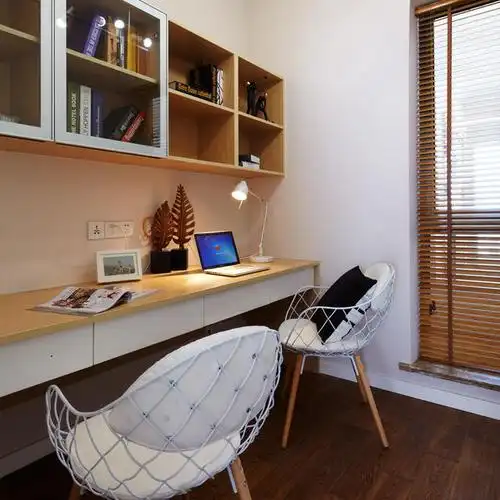 自然原木北欧风书房装修效果图_齐家网装修效果图