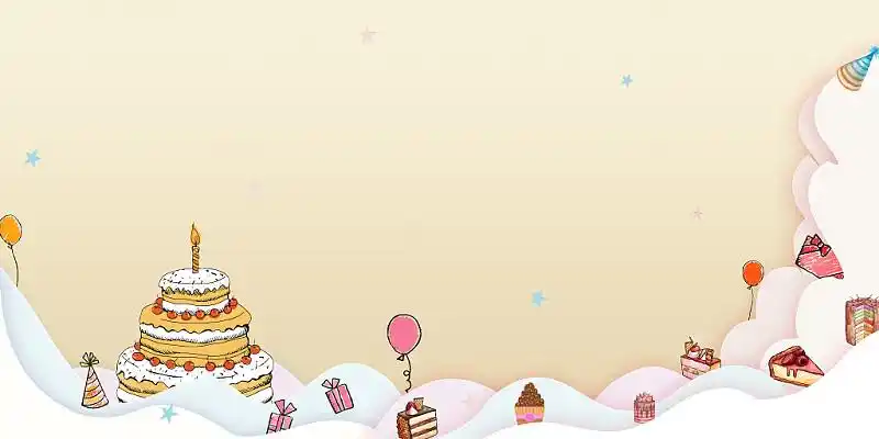 生日背景蓝粉色卡通生日快乐蛋糕生日派对生日快乐轻生海报背景粉红色