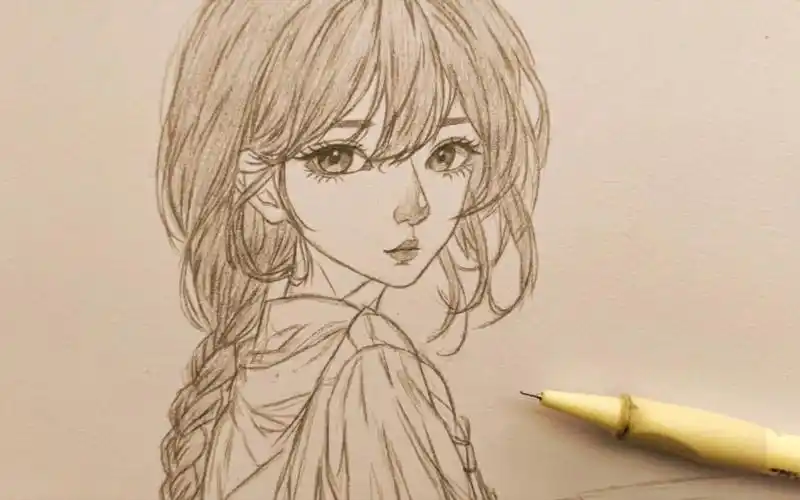 动漫女孩这样画是不是很简单?一看就会,快来和我一起画