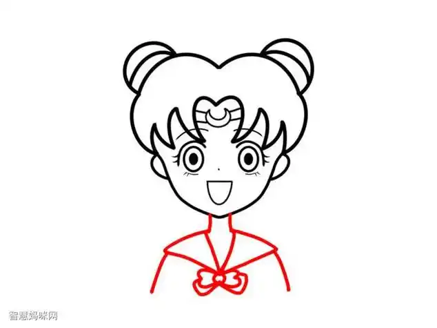 美少女战士简笔画图解q版美少女战士简笔画美少女战士生气的小兔子