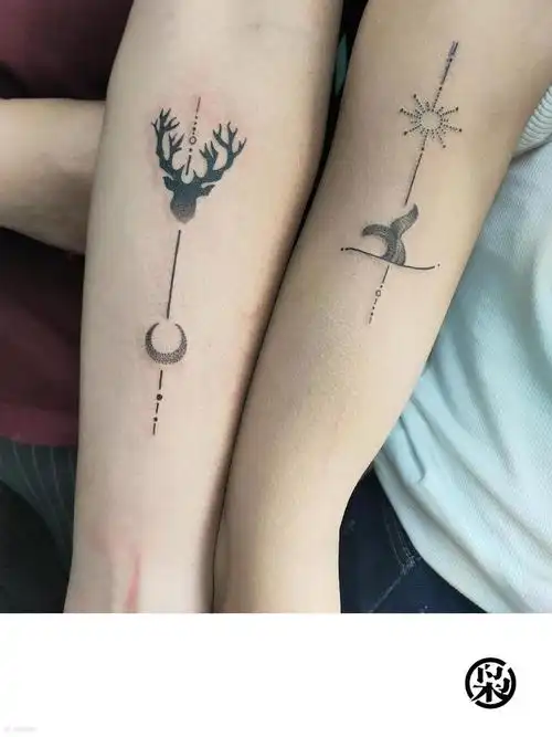 情侣系列_纹身图案手稿图片_匠人枭的纹身作品集