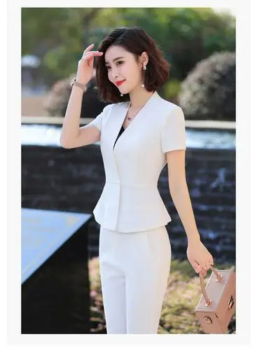 西装套装女夏季职业装女装商务正装工装韩版时尚美容师技师工作服