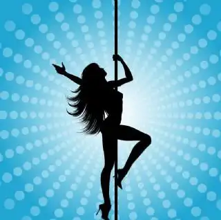 动感光芒 性感钢管舞美女剪影图片