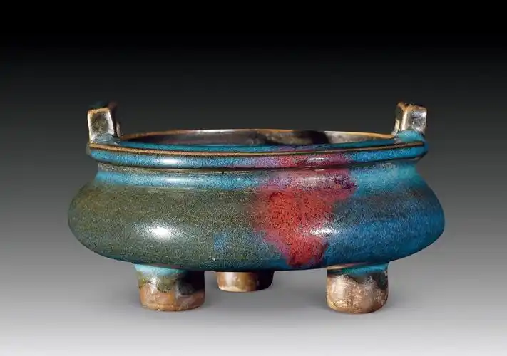 0249 宋-金 钧窑天蓝釉红斑香炉