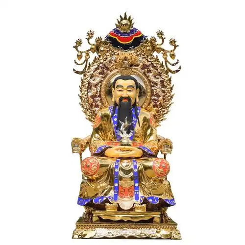 纯铜道教祖师三清道祖元始天尊太上老君灵宝道德天尊神像 道德天尊