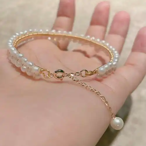 yz手作天然淡水珍珠手镯小众设计气质个性手镯