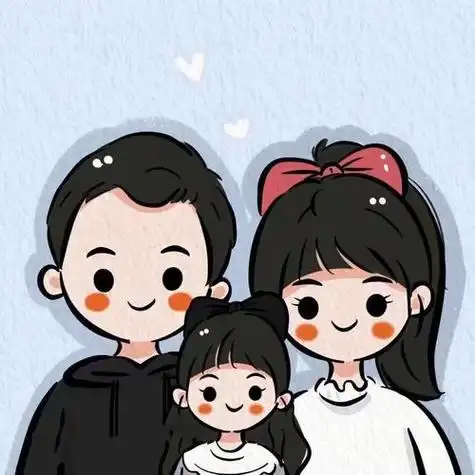 一家三口的头像 漫画图片大全