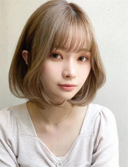 日韩波波头内扣 方脸圆脸示范短发_波波发型 - 美发站