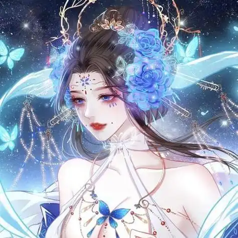 蓝色古风动漫头像女