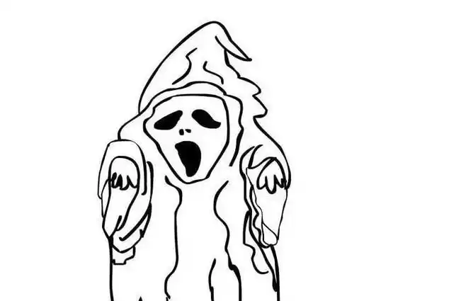 恐怖的鬼简笔画可怕的万圣节鬼魂简笔画图片怎么画最恐怖的鬼的简笔画