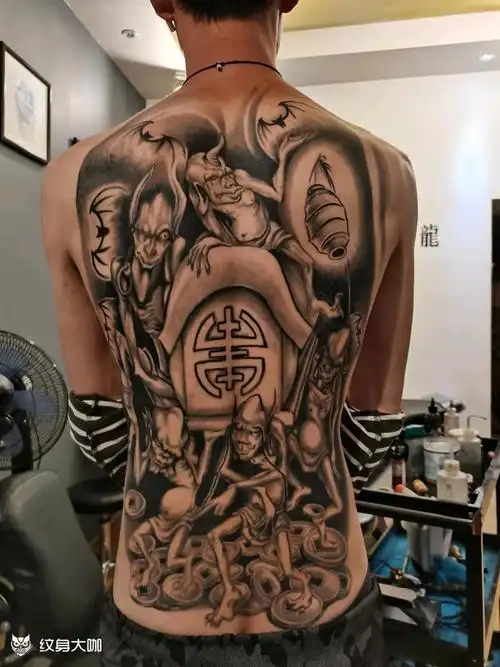 五鬼运财_纹身图案手稿图片_余常云的纹身作品集