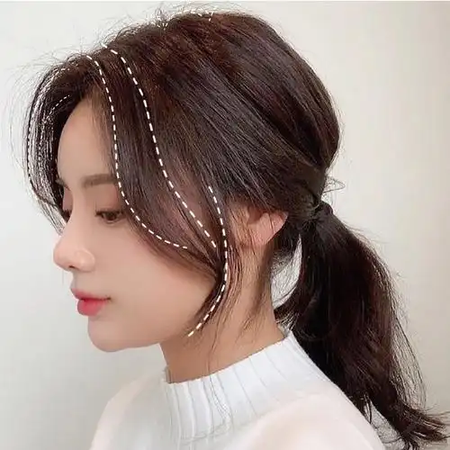 八字刘海假发女自然无痕网红中分空气法式侧尾小刘海片两侧贴片
