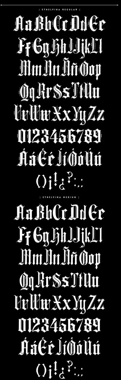 ethelvina个性装饰趣味哥特英文字体免费下载
