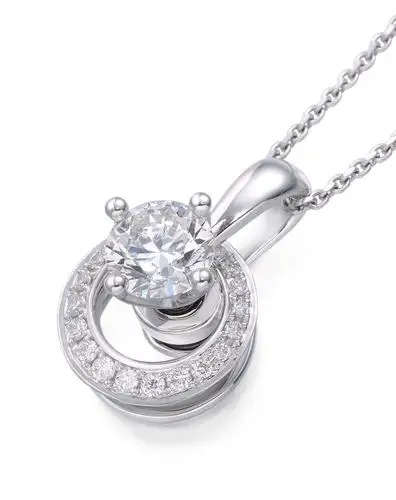 周生生 18k白色炫动钻石吊坠(不含项链)