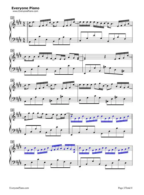 剩下的盛夏-tfboys五线谱预览3