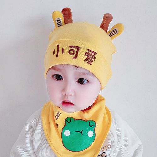 婴儿帽子春秋薄款男宝宝女可爱超萌新生胎帽婴幼儿套头帽纯棉网红