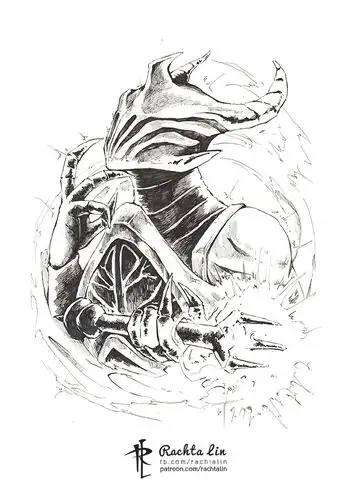 dota2大触手绘作品黑与白就可以展示一切